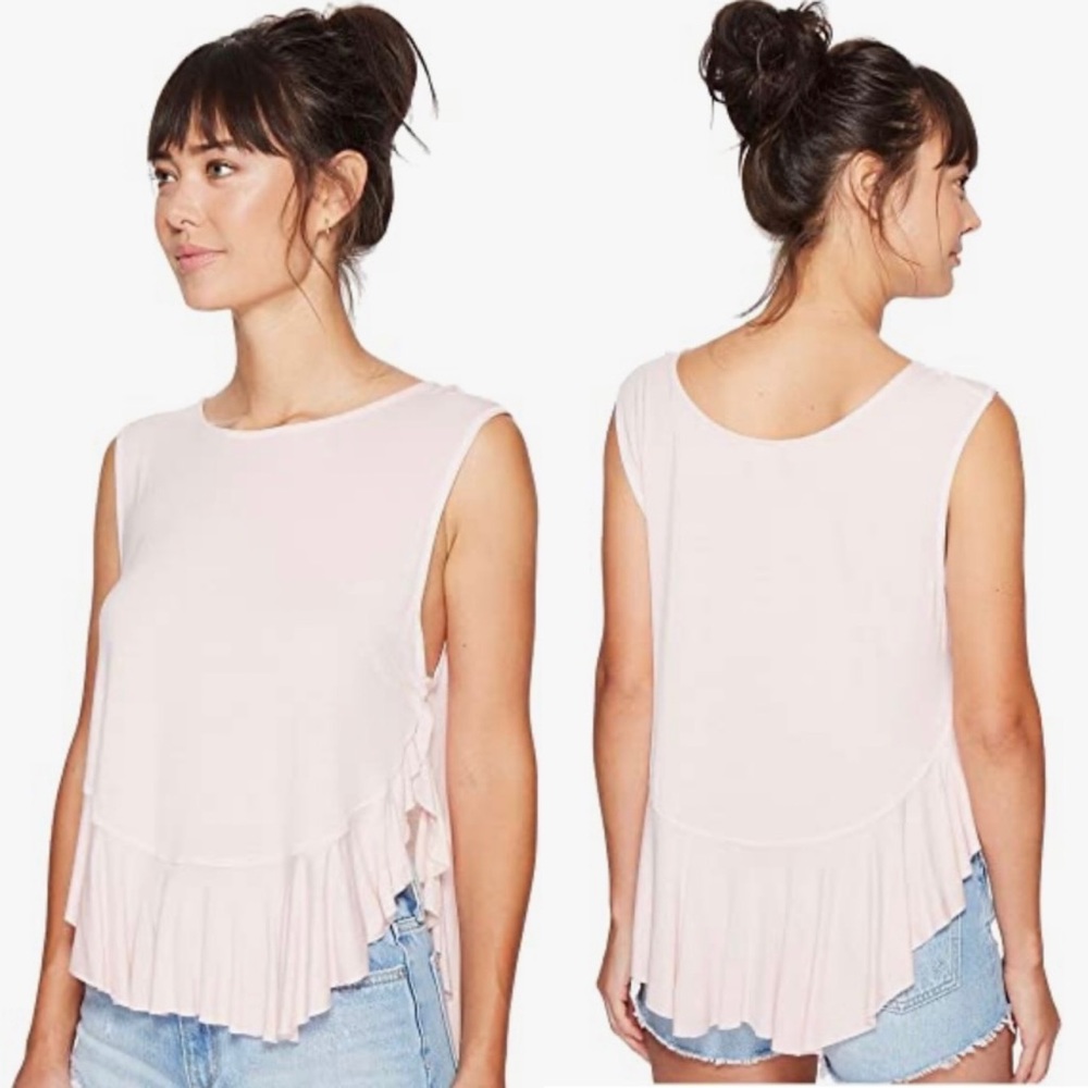 We The Free Uptown Peplum Top in Ballet Pink